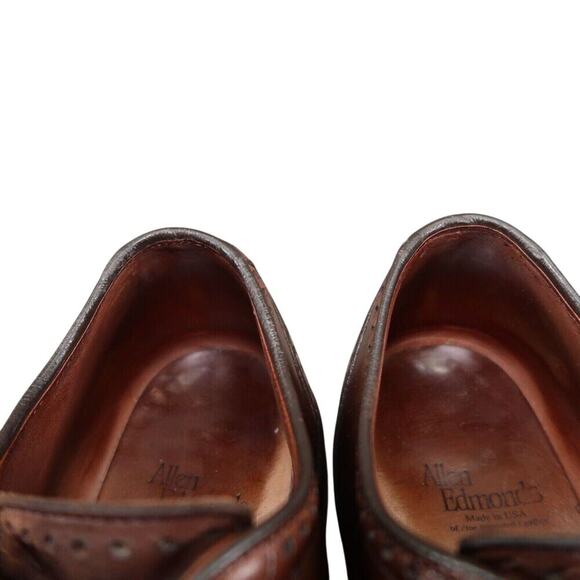 Allen Edmonds Shoes Mens 9 Oxford Cap Toe Brogue Wingtip Classic Hinsdale Brown main image 14